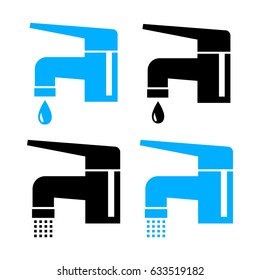 Faucet vector icons on white background