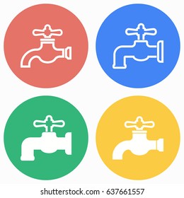 Faucet vector icons set. Illustration isolated for graphic and web design.