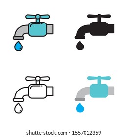 Faucet vector illustration with different style 