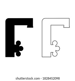 Faucet vector modern kitchen icon silhouette, outline. Black illustration isolated on white background for graphic and web design. Faucet filter. Purified Water element, symbol crane. Washbasin tap.