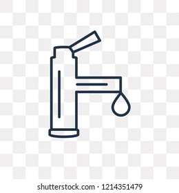 Faucet vector outline icon isolated on transparent background, high quality linear Faucet transparency concept can be used web and mobile