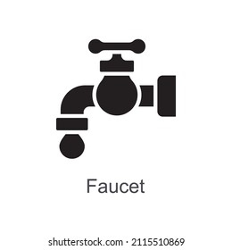 Faucet vector Solid Icon Design illustration. Home Improvements Symbol on White background EPS 10 File