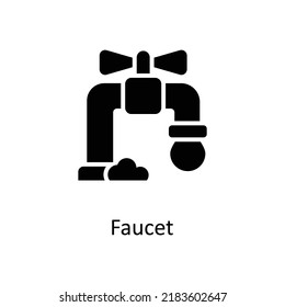 Faucet vector Solid Icon Design illustration on White background. EPS 10 File 