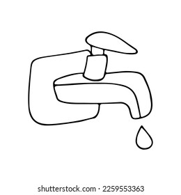 Tap from which water is dripping Handdrawn  Stock Illustration  86405038  PIXTA