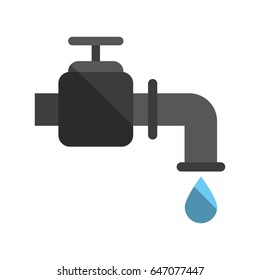 faucet and water drop icon image 