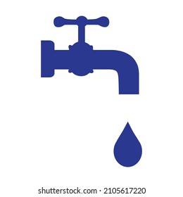 icono de caída de agua de grifo, ilustración vectorial