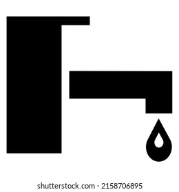 Faucet with water drop single element pictogram vector illustration.