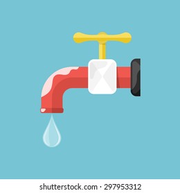 Faucet with water drops