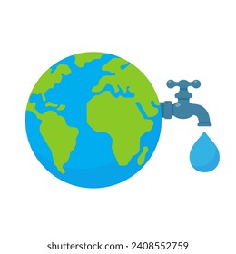 Wassertropfen, die auf das Erd-Wasserressourcenschutzkonzept fallen