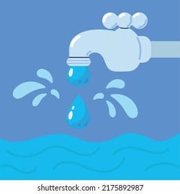 gotas de agua y grifo fluyendo líquido