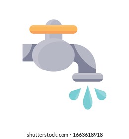 faucet con chorro de agua icono sobre fondo blanco, estilo de detalle plano, ilustración vectorial
