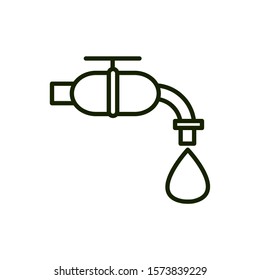 faucet water environment ecology line and fill vector illustration