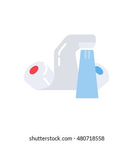 faucet with water flat icon