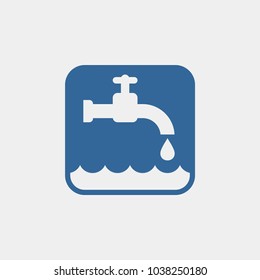 Faucet water flat vector icon