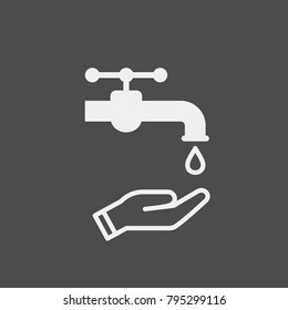 Faucet water flat vector icon