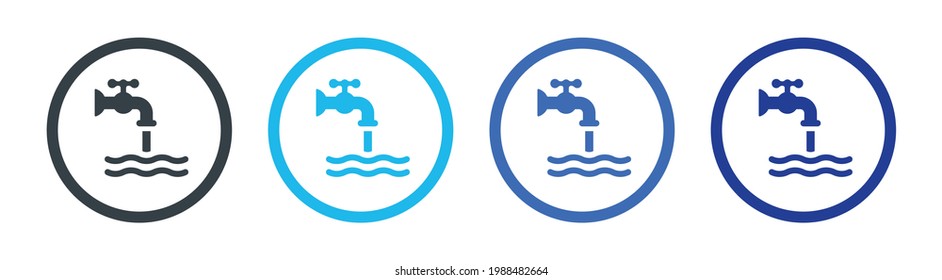 Faucet and water flow icon vector illustration.