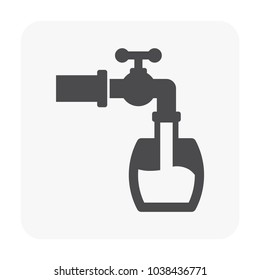 Faucet and water icon.