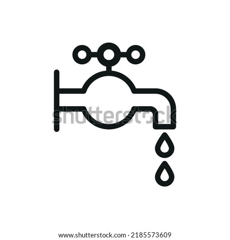 Faucet water icon - editable stroke
