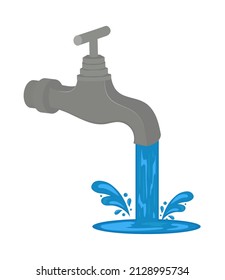 icono de agua y grifo aislado