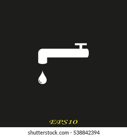 faucet, water, icon, vector illustration EPS 10
