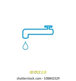 faucet, water, icon, vector illustration EPS 10