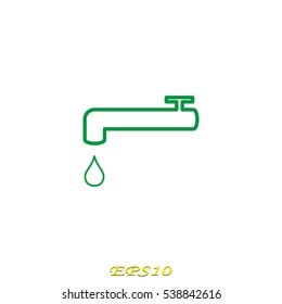 faucet, water, icon, vector illustration EPS 10