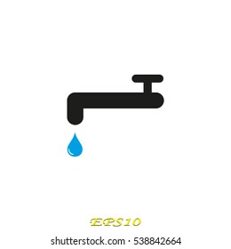 faucet, water, icon, vector illustration EPS 10