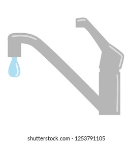 Faucet and water illustration