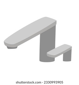 Faucet. Water mixer. Kitchen or bathroom element. Vector illustration in flat style isolated on white background