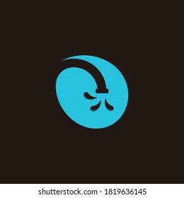 faucet water motion simple circle logo vector