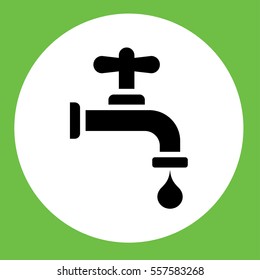 faucet water simple icon in circle