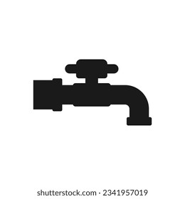 Faucet. Water tap icon flat style isolated on white background. Vector illustration