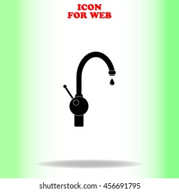 Faucet web icon. Black illustration on white background