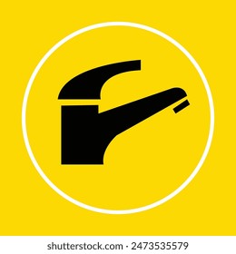 Faucets symbol abstract beautiful yellow background vector illustration design