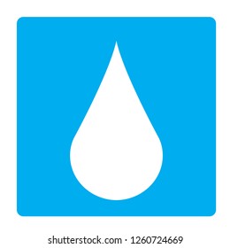 Faucets and water drops isolated on white blue background.