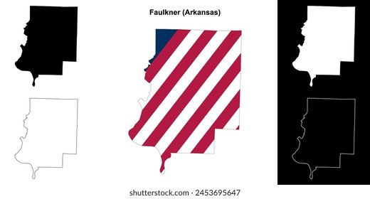 Faulkner County (Arkansas) outline map set