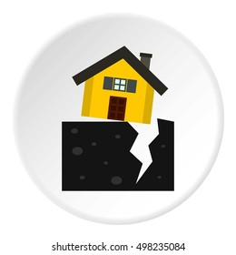 Fault of earth icon. Flat illustration of fault of earth vector icon for web