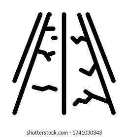 fault gorge on road icon vector. fault gorge on road sign. isolated contour symbol illustration