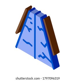 fault gorge on road icon vector. isometric fault gorge on road sign. color isolated symbol illustration