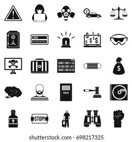 Fault icons set. Simple set of 25 fault vector icons for web isolated on white background