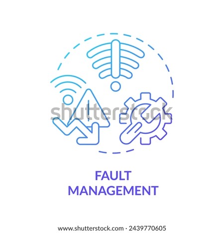 Fault management blue gradient concept icon. Log analyzing, vulnerability assessment. Server administration maintenance. Round shape line illustration. Abstract idea. Graphic design. Easy to use