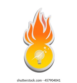 from a faulty bulb has started a fire