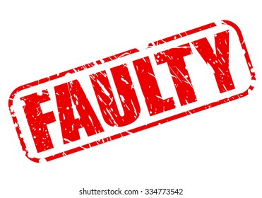 FAULTY red stamp text on white