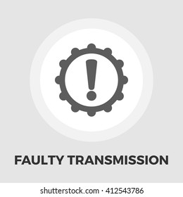 Faulty transmission icon vector. Flat icon isolated on the white background. Editable EPS file. Vector illustration.