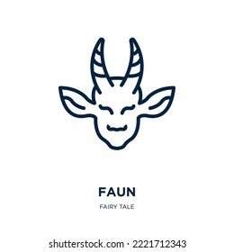 faun icon from fairy tale collection. Thin linear faun, mythological, legend outline icon isolated on white background. Line vector faun sign, symbol for web and mobile