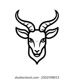 Faun icon or modern line symbol. Vector line art and icon design with bold outline. Black and white Pixel Perfect minimalistic symbol isolated white background. Silhouette simple thin sign