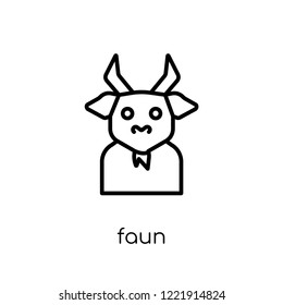 Faun icon. Trendy modern flat linear vector Faun icon on white background from thin line Fairy Tale collection, editable outline stroke vector illustration