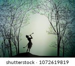 faun playing in the spring forest, vector