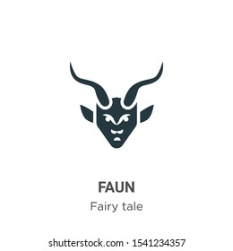 Faun vector icon on white background. Flat vector faun icon symbol sign from modern fairy tale collection for mobile concept and web apps design.