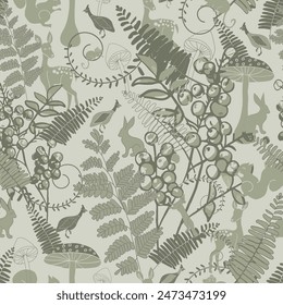 Fauna and Floral ,seamless pattern ,prints background